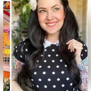 Polkadot sweater with Peter Pan collar size medium brand new